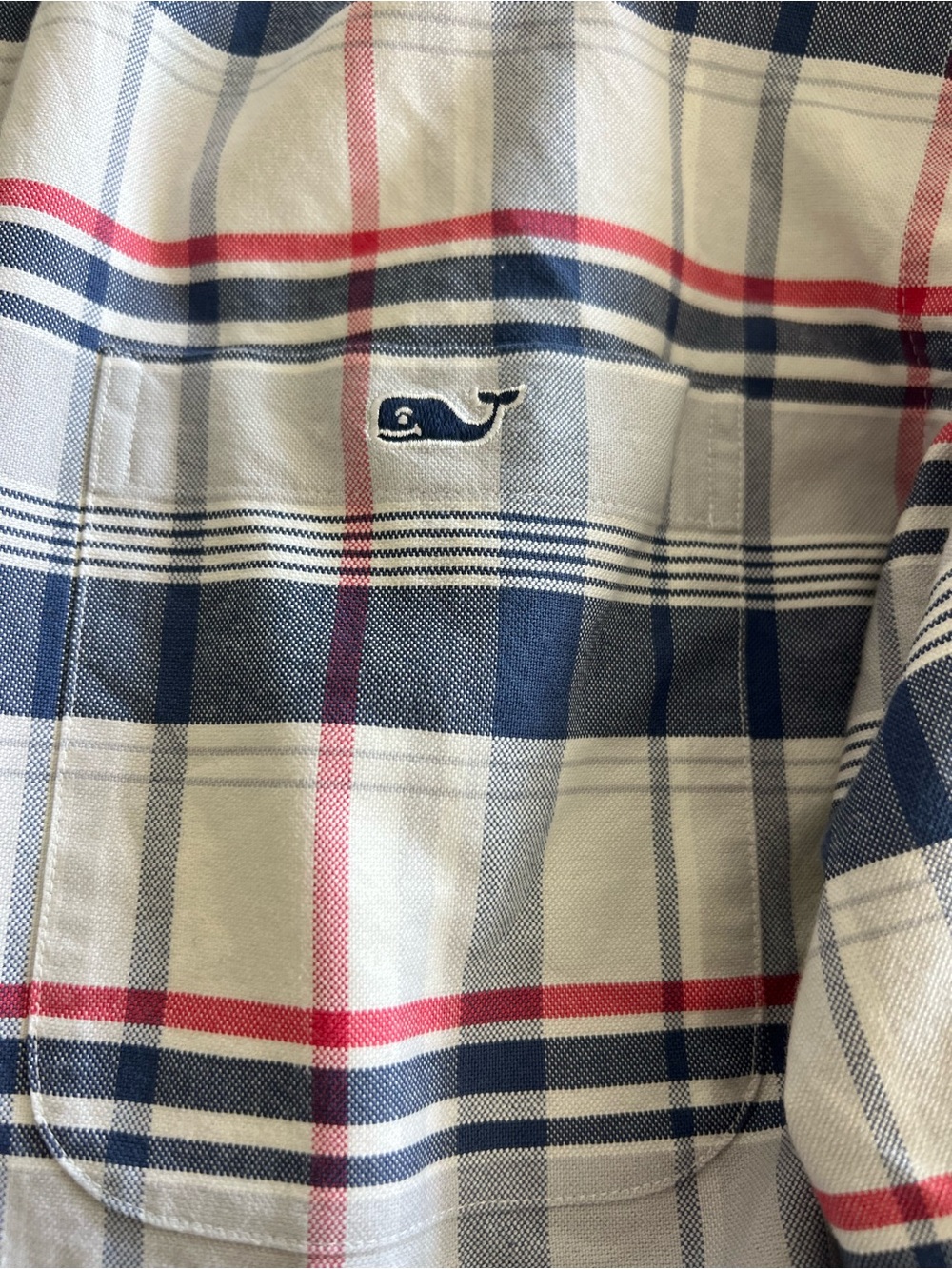 Vineyard Vines Men's Plaid Button-Down Shirt - White, Navy, Red